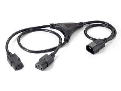 Equip High Quality Power Y-Cable, C14 to 2 x C13, 1.6m