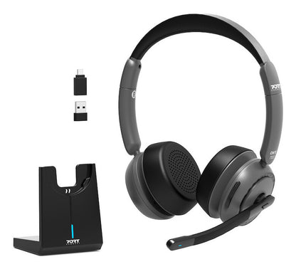 Port Designs 912003 headphones/headset Wired & Wireless Head-band Office/Call center Bluetooth Charging stand Black