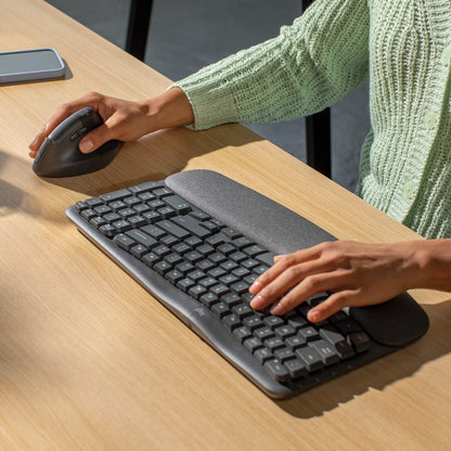 Logitech Wave Keys and Lift Combo keyboard Mouse included Universal Bluetooth QWERTY English Graphite