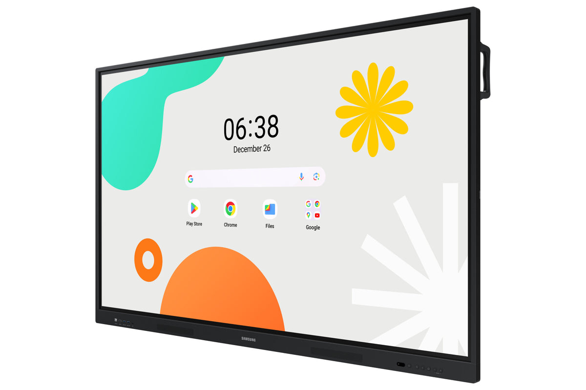 Samsung 65 Android Interactive Display  Android 14 EDLA Certified  Resolution: 3840 x 2160  UHD  400nit Brightness  Build in Speakers  HDMI out  40 PTS touch  Wi-Fi & BT  3 YEAR WARRANTY