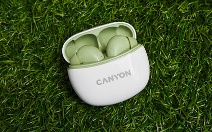 Canyon CNS-TWS5GR headphones/headset Wireless In-ear Calls/Music/Sport/Everyday USB Type-C Bluetooth Green, White