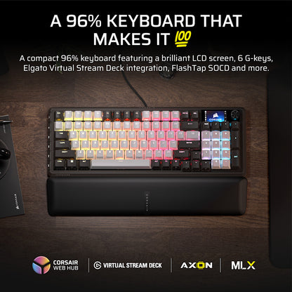 Corsair VANGUARD 96 keyboard Gaming USB QWERTY US English Black, White