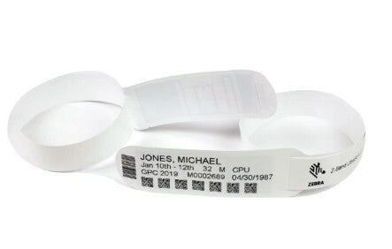 Zebra ZIPRD3015155 wristband White Hospital wristband