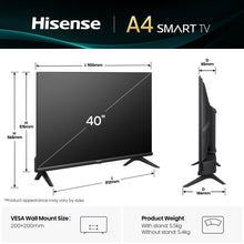 Hisense 40A4Q 101.6 cm (40") Full HD Smart TV Wi-Fi Black 200 cd/m²