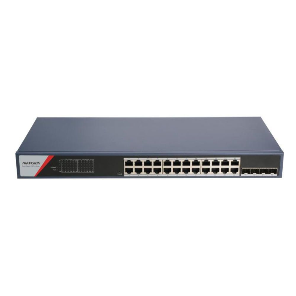 Hikvision Digital Technology Hikvision 24 Port Gigabit Smart PoE Switch 2 Gigabit Fiber Ports