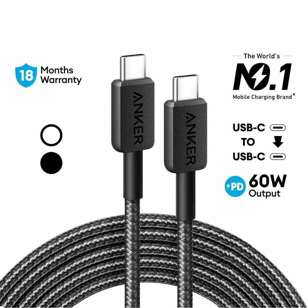 Anker 322 USB cable 1.8 m USB C White
