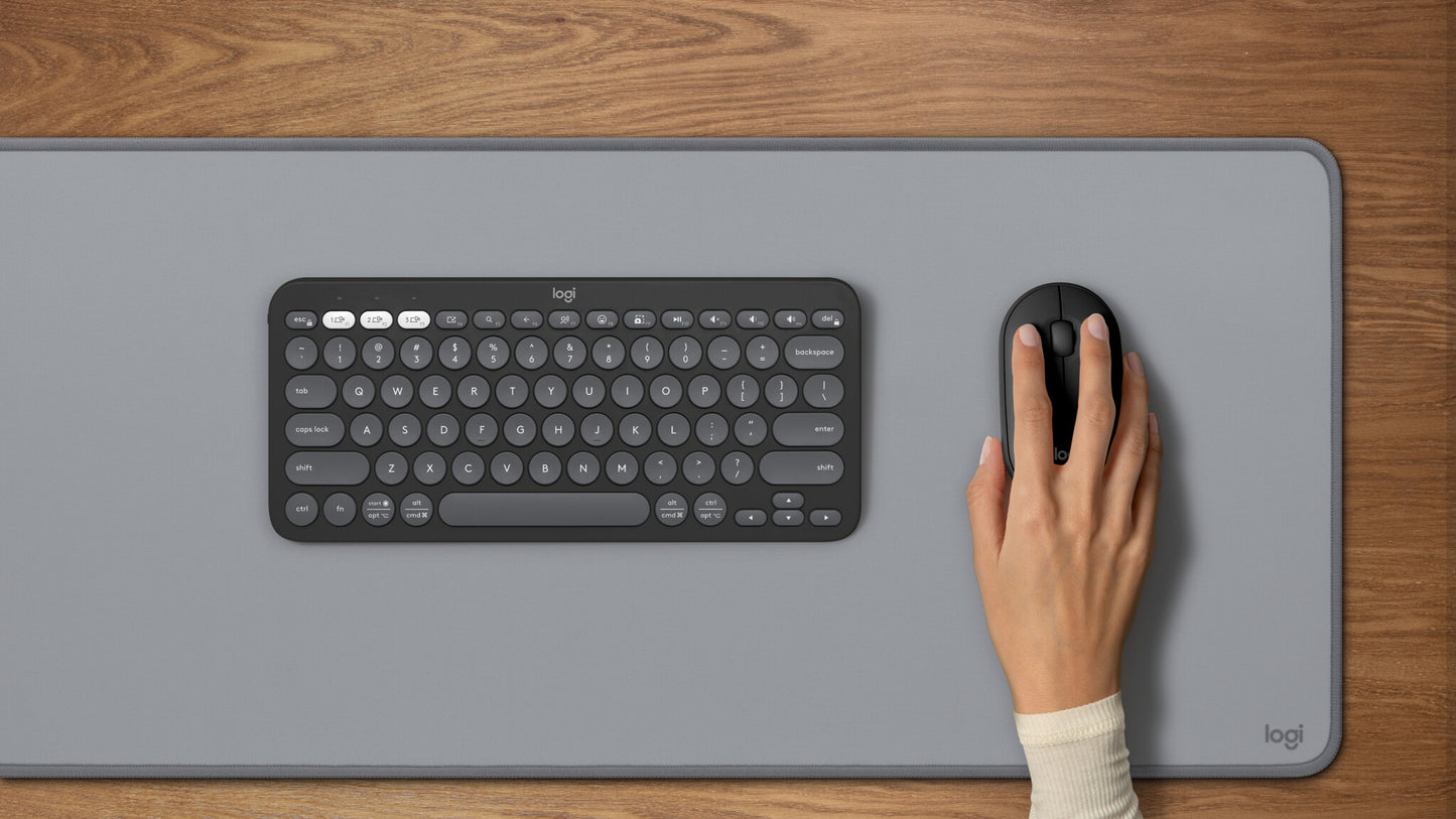 Logitech 920-012239 keyboard Mouse included Universal RF Wireless + Bluetooth QWERTY US International Graphite