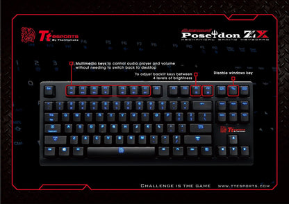 Thermaltake POSEIDON ZX keyboard Gaming USB QWERTY Black