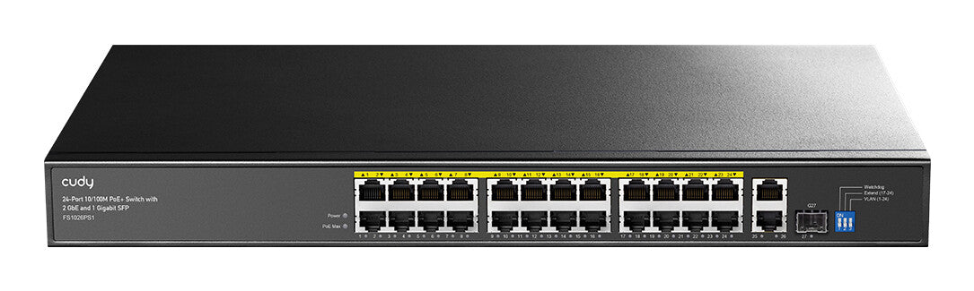 Cudy FS1026PS1 network switch Unmanaged Gigabit Ethernet (10/100/1000) Power over Ethernet (PoE) Black