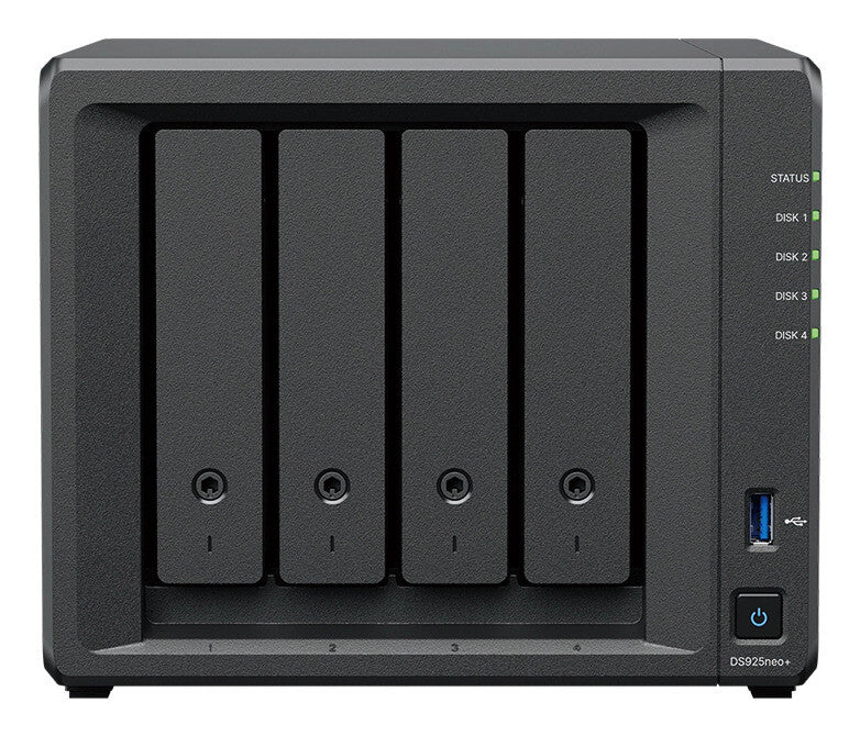 Synology DiskStation DS925NEO+ NAS/storage server Compact Ryzen Embedded V1500B 4 GB DDR4 0 TB DSM Black