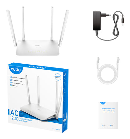 Cudy WR1300 wireless router Gigabit Ethernet Dual-band (2.4 GHz / 5 GHz) White