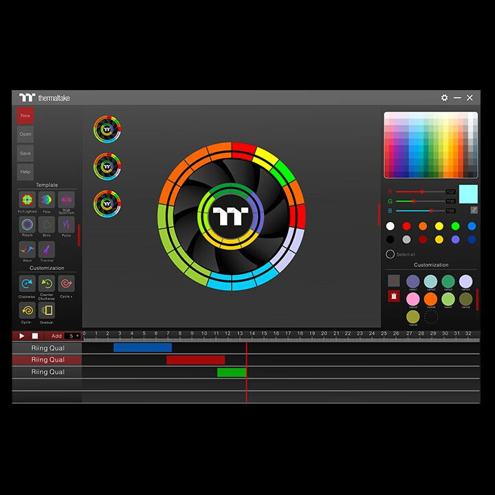 Thermaltake Riing Quad 12 RGB Computer case Fan 12 cm Black