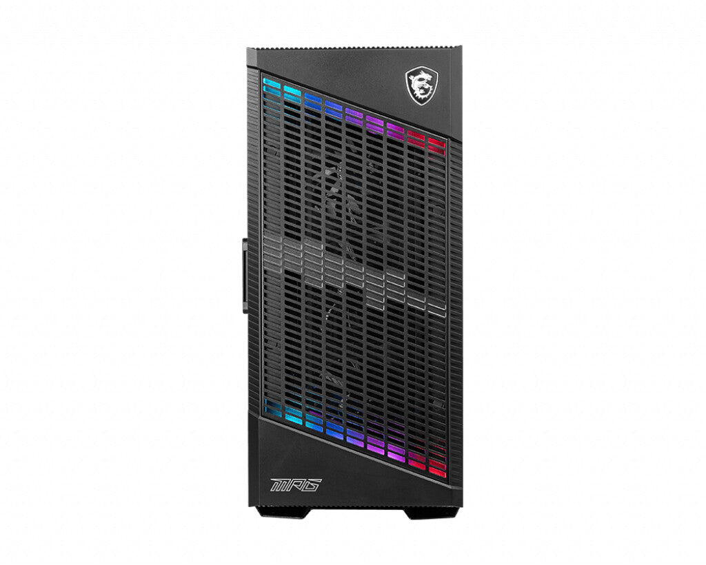 MSI MPG VELOX 100P AIRFLOW Mid Tower Gaming Computer Case 'Black, 3x 120mm Fan + 1x 120mm ARGB Fan, ARGB light strip, USB Type-C, 1x Tempered Glass, Center, E-ATX, ATX, mATX, mini-ITX'