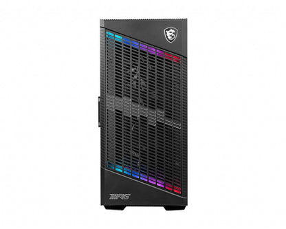 MSI MPG VELOX 100P AIRFLOW Mid Tower Gaming Computer Case 'Black, 3x 120mm Fan + 1x 120mm ARGB Fan, ARGB light strip, USB Type-C, 1x Tempered Glass, Center, E-ATX, ATX, mATX, mini-ITX'