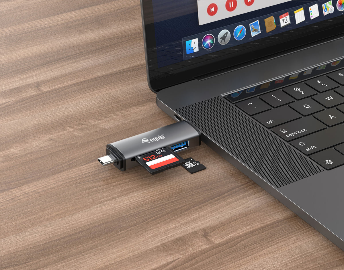 Equip Card Reader with USB 3.0 Hub, OTG