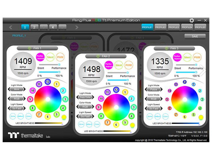 Thermaltake Riing Plus Computer case Fan 12 cm Multicolour