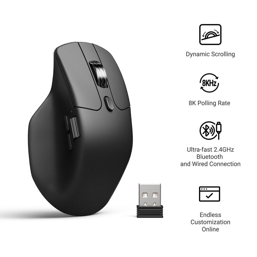 Keychron M6 mouse Universal Right-hand RF Wireless + Bluetooth + USB Type-C Optical 30000 DPI