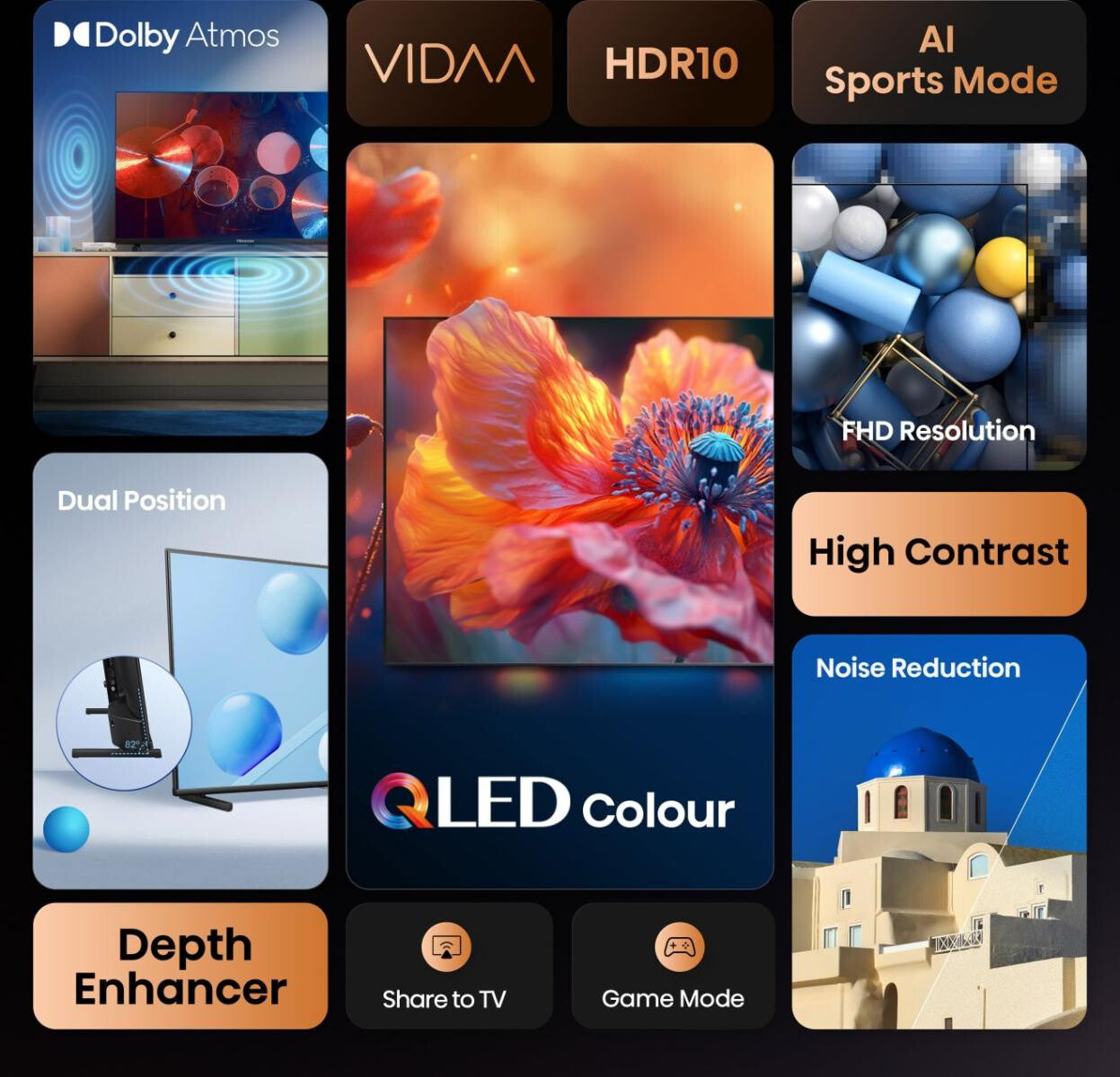 Hisense 40A5Q 101.6 cm (40") Full HD Smart TV Wi-Fi Black