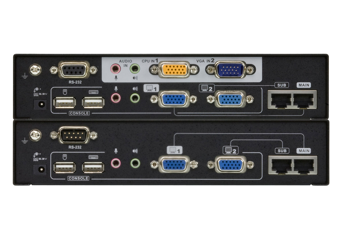 ATEN CE775 AV extender AV transmitter & receiver Black