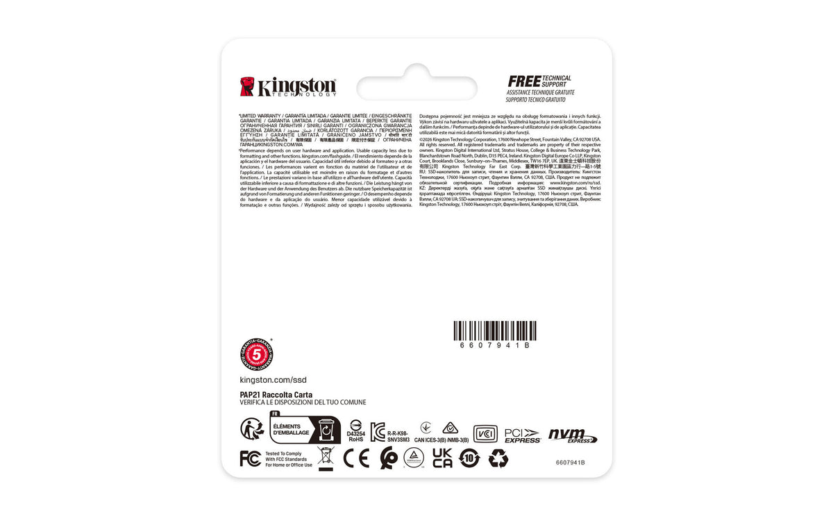 Kingston Technology 1000G NV3 M.2 2230 NVMe SSD