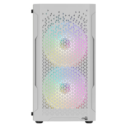 Aerocool TRINITYMINIWHV3 Micro ATX Gaming Case Tempered Glass 3xFans RGB White
