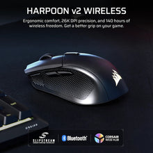 Corsair HARPOON v2 mouse Gaming Ambidextrous Bluetooth + USB Type-C Optical