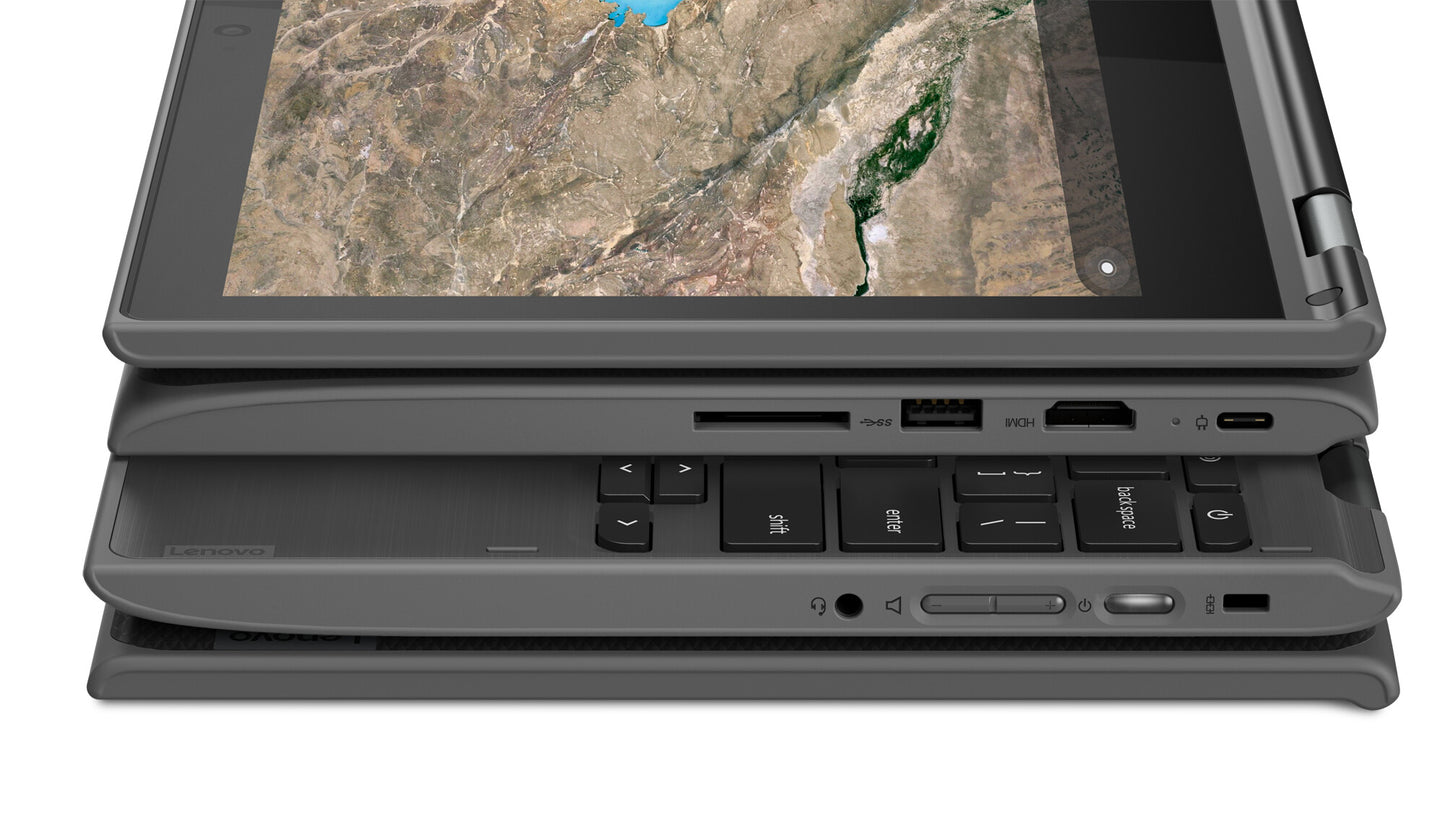 Lenovo 300e Chromebook 2nd Gen Intel® Celeron® N N4120 29.5 cm (11.6") Touchscreen HD 8 GB LPDDR4-SDRAM 64 GB eMMC Wi-Fi 5 (802.11ac) ChromeOS English Black
