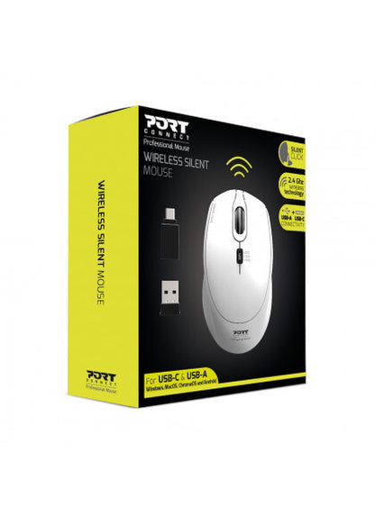 Port Designs 900714 mouse Office Ambidextrous RF Wireless + USB Type-C 1600 DPI