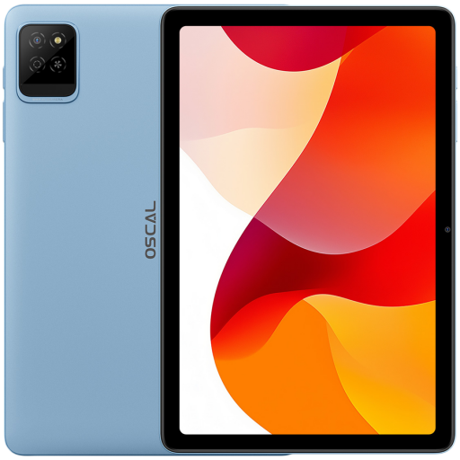OSCAL Pad 30 WiFi Tablet, 10.1'' HD+ IPS 800*1280 60Hz, Quad-core T310 up to 2.0GHz, 4GB/128GB, Camera: Rear 8MP, Front 5MP, Dual Band WiFi 5, BT5.0, 6600mAh Battery, Android 15,Blue