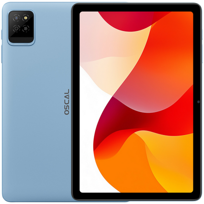 OSCAL Pad 30 WiFi Tablet, 10.1'' HD+ IPS 800*1280 60Hz, Quad-core T310 up to 2.0GHz, 4GB/128GB, Camera: Rear 8MP, Front 5MP, Dual Band WiFi 5, BT5.0, 6600mAh Battery, Android 15,Blue