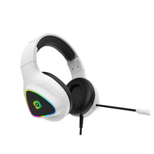Canyon Shadder GH-6, RGB aidimams ausin?s with Mikrofonas, Mikrofonas frequency response: 20HZ~20KHZ, ABS+ PU leather, USB*1*3.5MM jack kitukas, 2.0M PVC kabelis, weight: 300g, Baltas