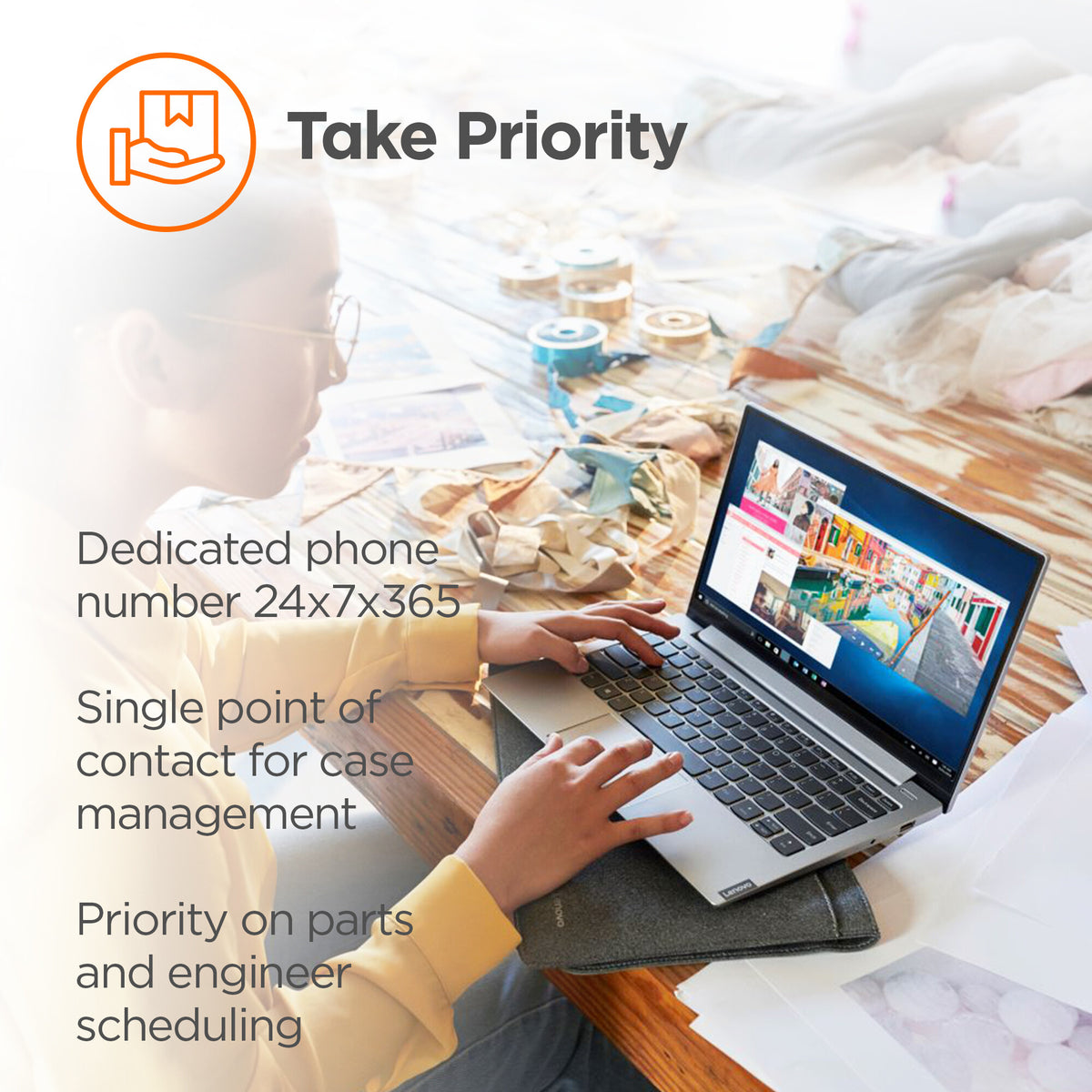 Lenovo Onsite + Premier Support, Extended service agreement, parts and labour, 3 years, on-site, response time: NBD, for ThinkBook 13; 14; 15; ThinkPad 11e (5th Gen); ThinkPad Yoga 11e (4th Gen); 11e (5th Gen)