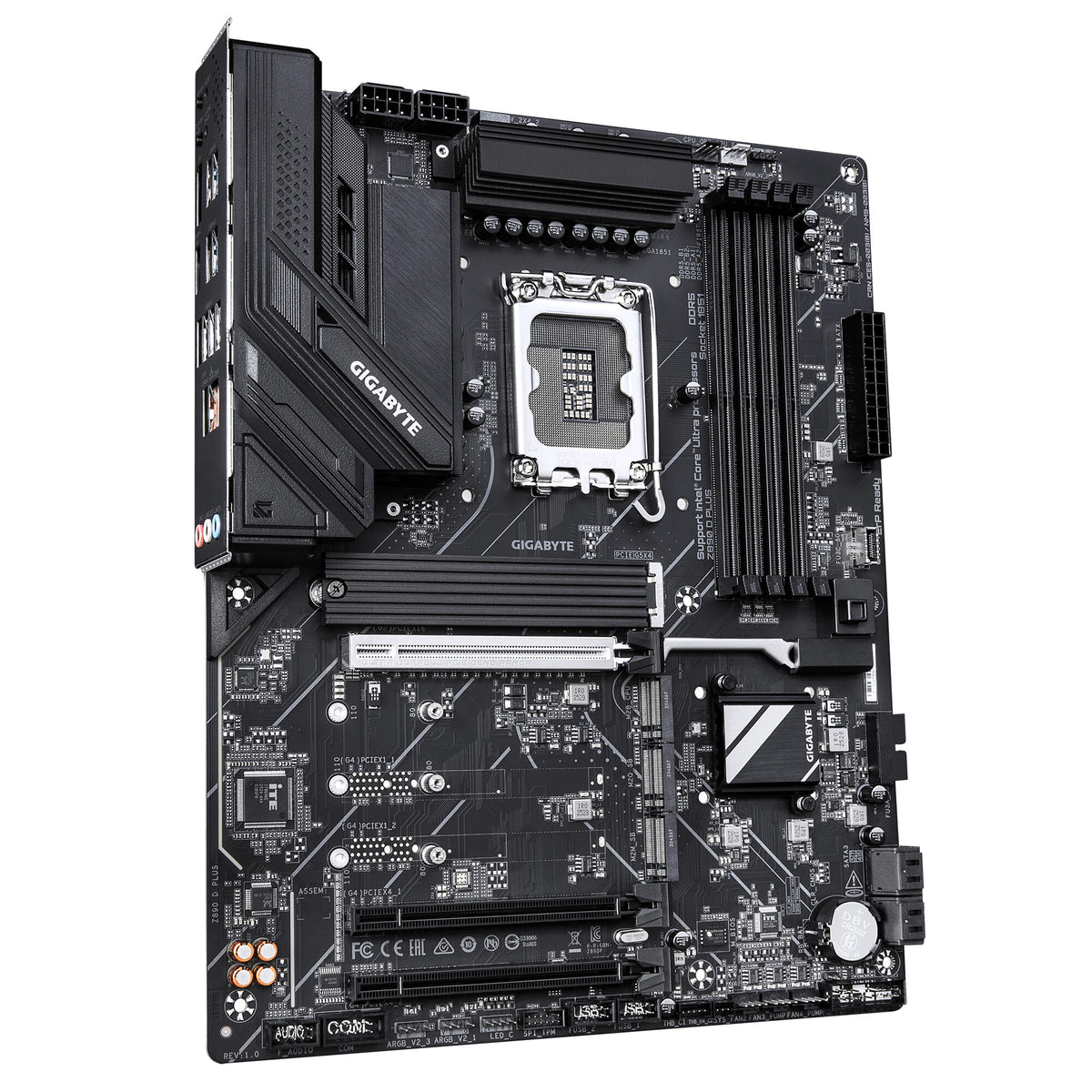GIGABYTE Z890 D PLUS Motherboard - Supports Intel Core Ultra (Series 2) CPUs, 12+1+2 phases VRM, up to 9466MHz DDR5 (OC), 1xPCIe 5.0 M.2 + 3xPCIe 4.0 M.2, 2.5GbE LAN, USB 3.2 Gen 2