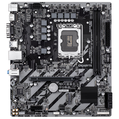 GIGABYTE H810M H Motherboard - Intel Core Ultra (Series 2) CPUs, 4+1+2 Phases VRM, up to 6400MHz DDR5, 1xPCIe 4.0 M.2, 1GbE LAN, USB 3.2 Gen 1