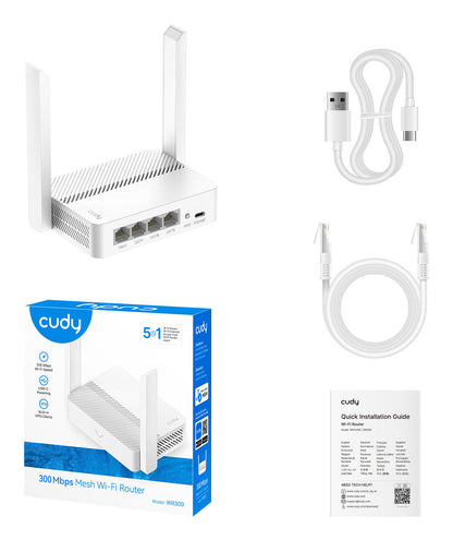 Cudy WR300 wireless router Fast Ethernet Single-band (2.4 GHz) White