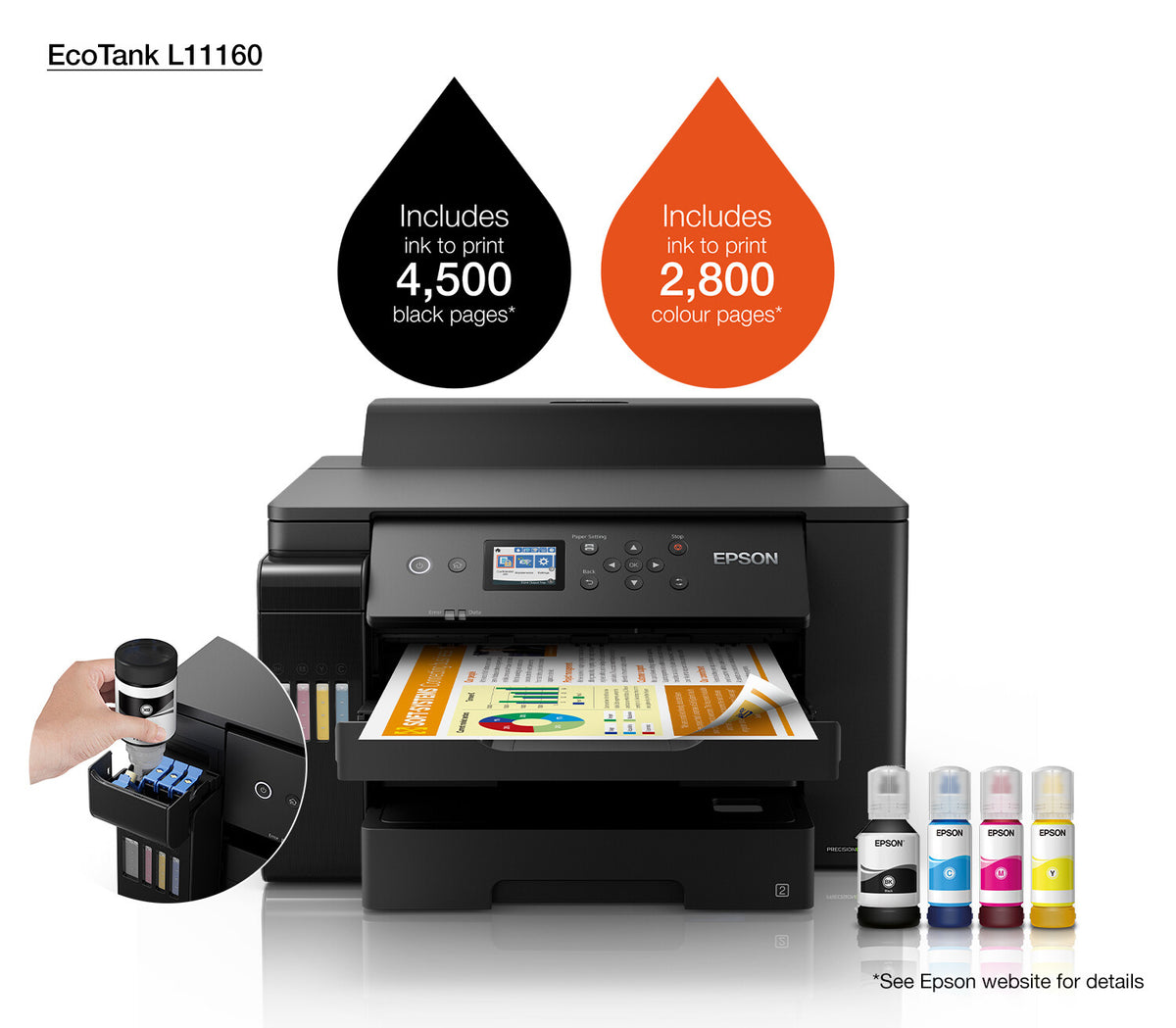 Epson EcoTank L11160 inkjet printer Colour 4800 x 1200 DPI A3+ Wi-Fi