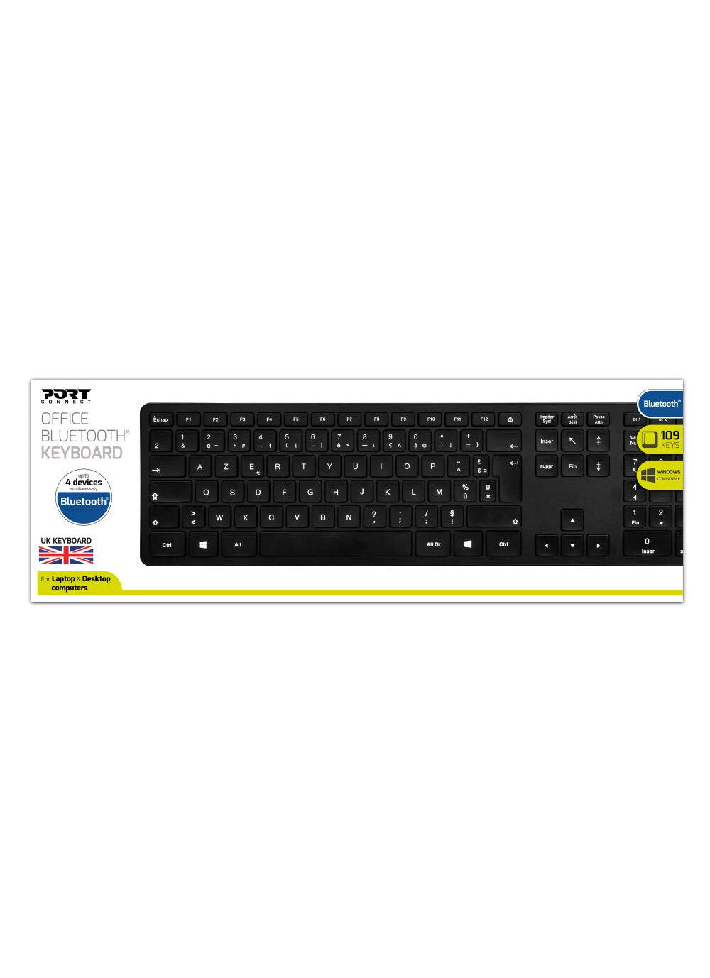 Port Designs 900903-US keyboard Office RF Wireless + Bluetooth QWERTY US English Black