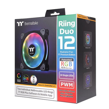 Thermaltake Riing Duo 12 RGB Premium Edition Computer case Fan 12 cm Black