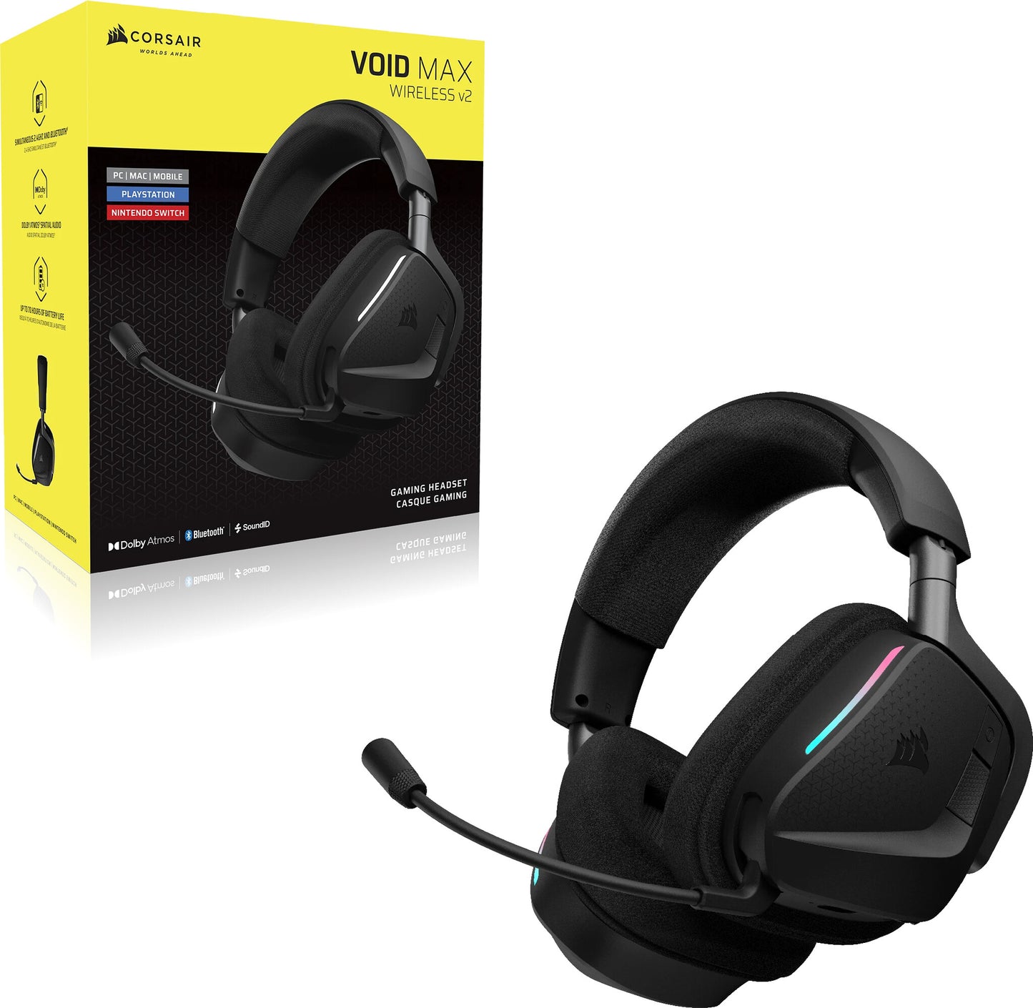 Corsair VOID v2 MAX WIRELESS Headset Head-band Gaming Bluetooth Black