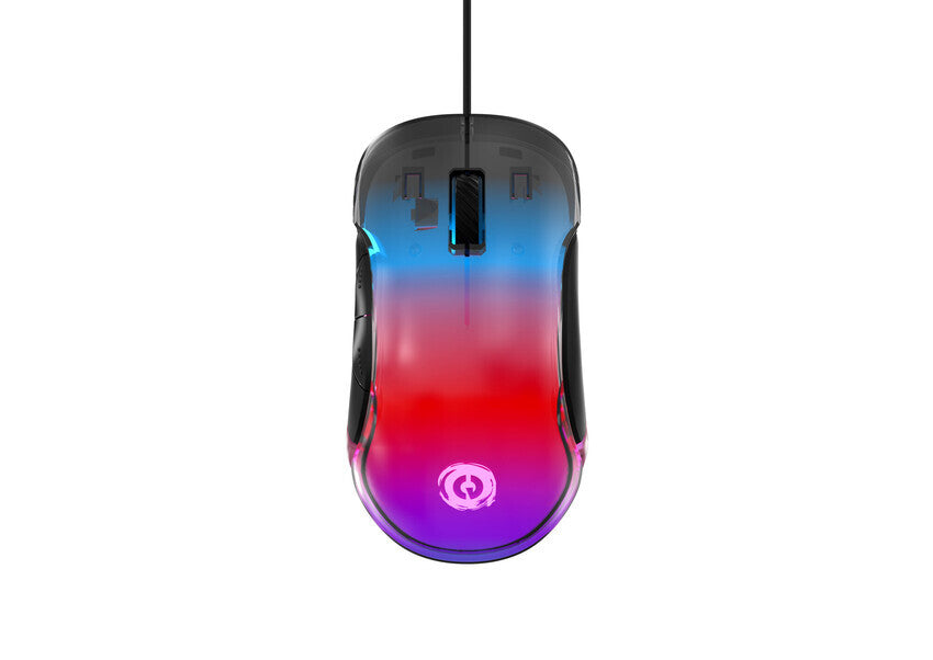 Canyon Braver GM-728, Optical Crystal gaming pel?, Instant 825, ABS material, huanuo 10 million cycle switch, 1.65M TPE cable with magnet ring, weight: 114g, Size: 122.6*66.2*38.2mm, Juodas mouse