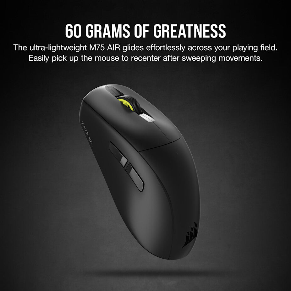 Corsair M75 AIR WIRELESS mouse Gaming Right-hand RF Wireless + Bluetooth Optical 26000 DPI