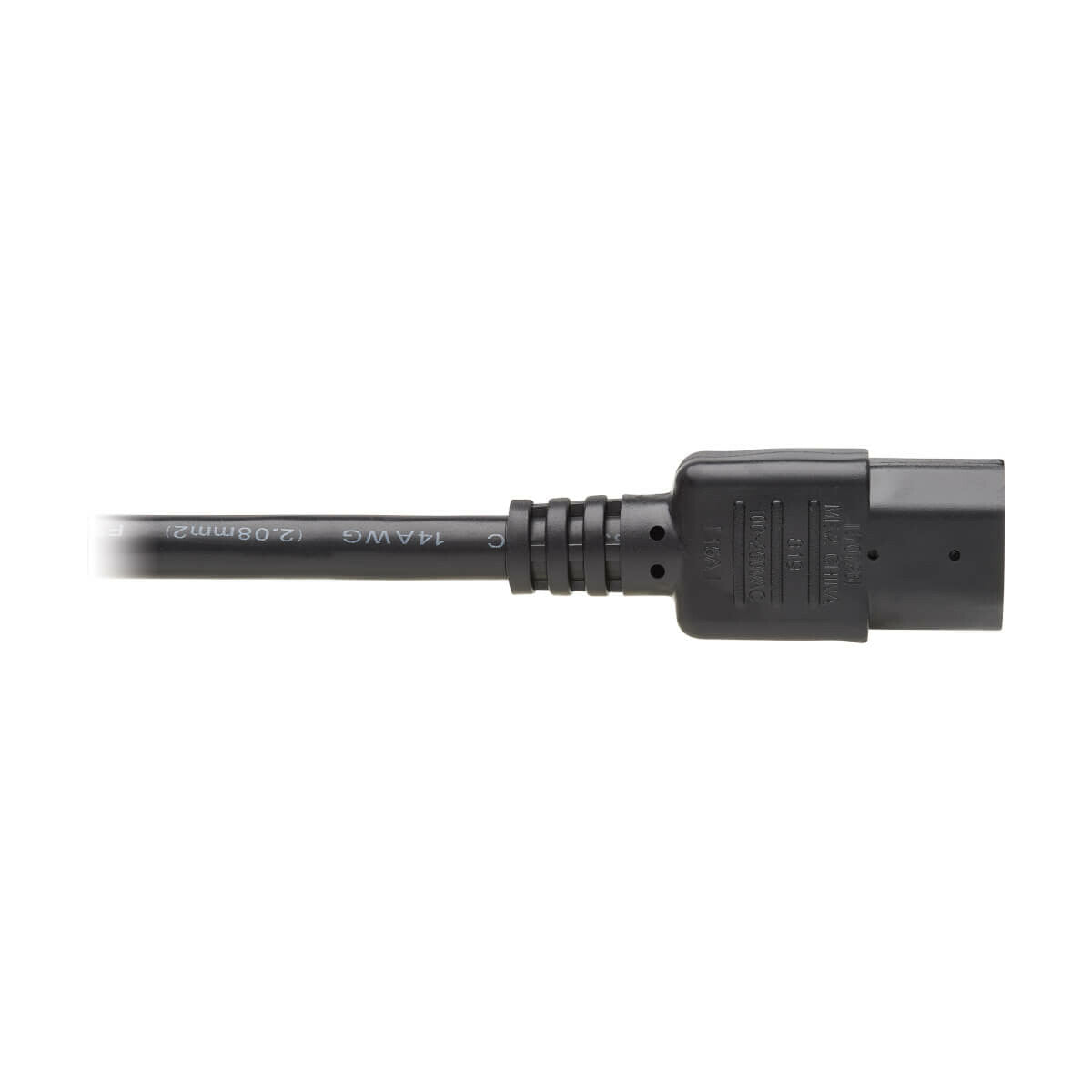 Tripp Lite P005-006-14RA Heavy-Duty PDU Power Cord, C13 to Right-Angle C14 - 15A, 250V, 14 AWG, 6 ft. (1.83 m), Black