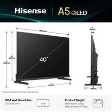 Hisense 40A5Q 101.6 cm (40") Full HD Smart TV Wi-Fi Black