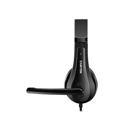 Canyon CNS-CHSU1B headphones/headset Wired Head-band Calls/Music USB Type-A Black