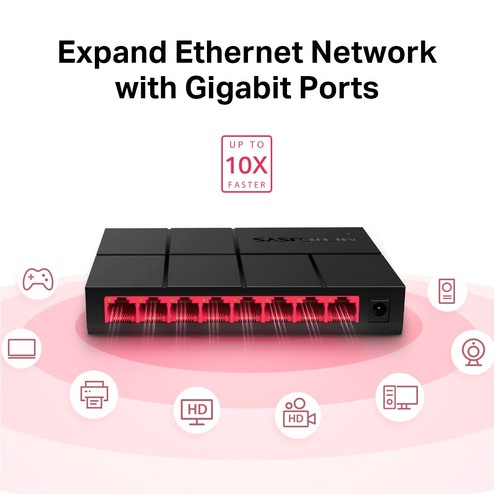Mercusys 8-Port 10/100/1,000 Mbps Desktop Switch
