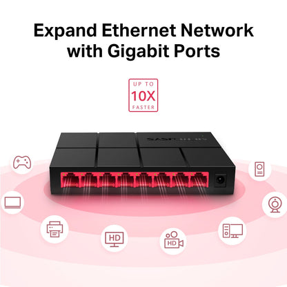Mercusys 8-Port 10/100/1,000 Mbps Desktop Switch