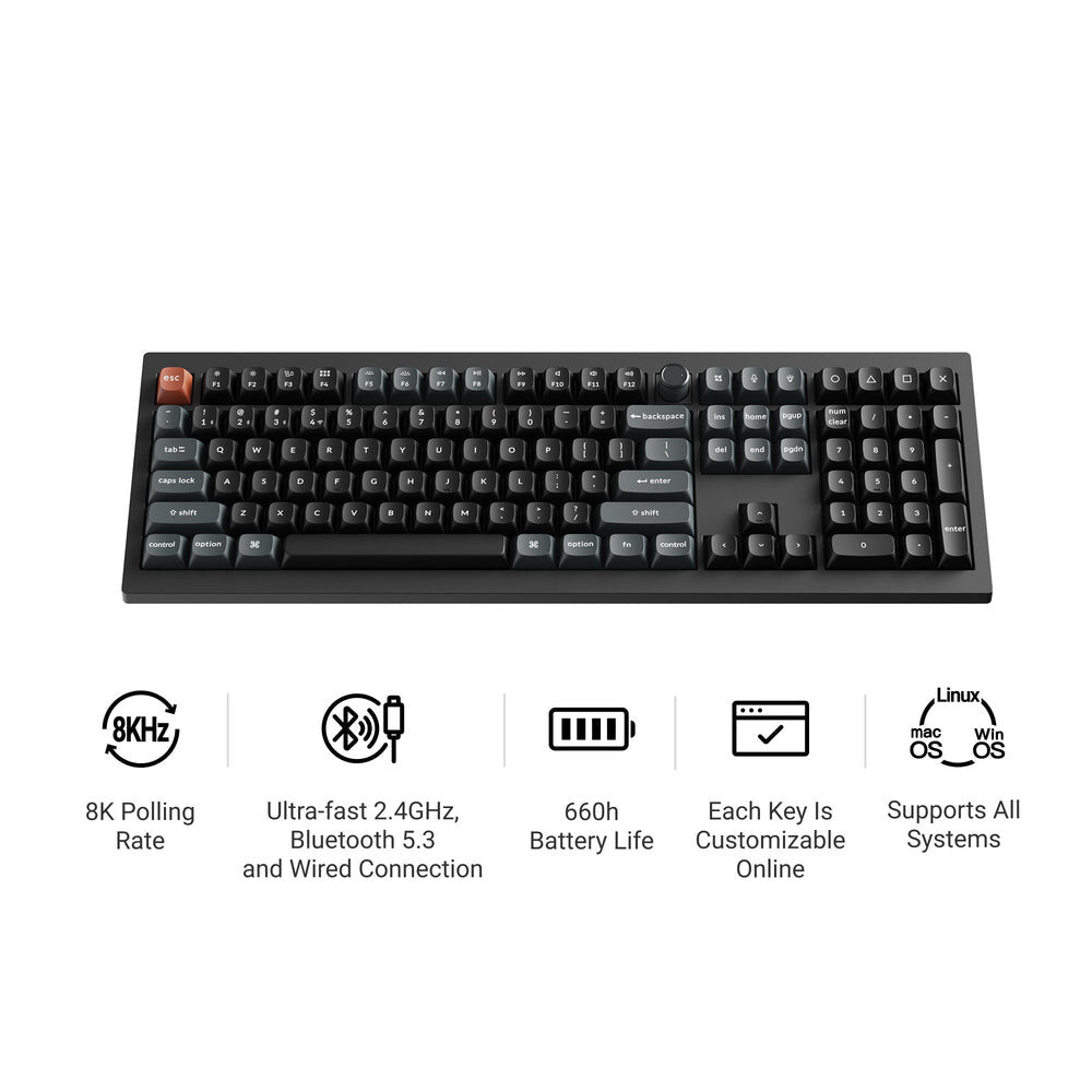 Keychron V6 Ultra 8K keyboard Universal Bluetooth QWERTY Black