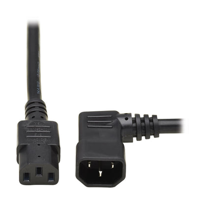 Tripp Lite P005-006-14RA Heavy-Duty PDU Power Cord, C13 to Right-Angle C14 - 15A, 250V, 14 AWG, 6 ft. (1.83 m), Black
