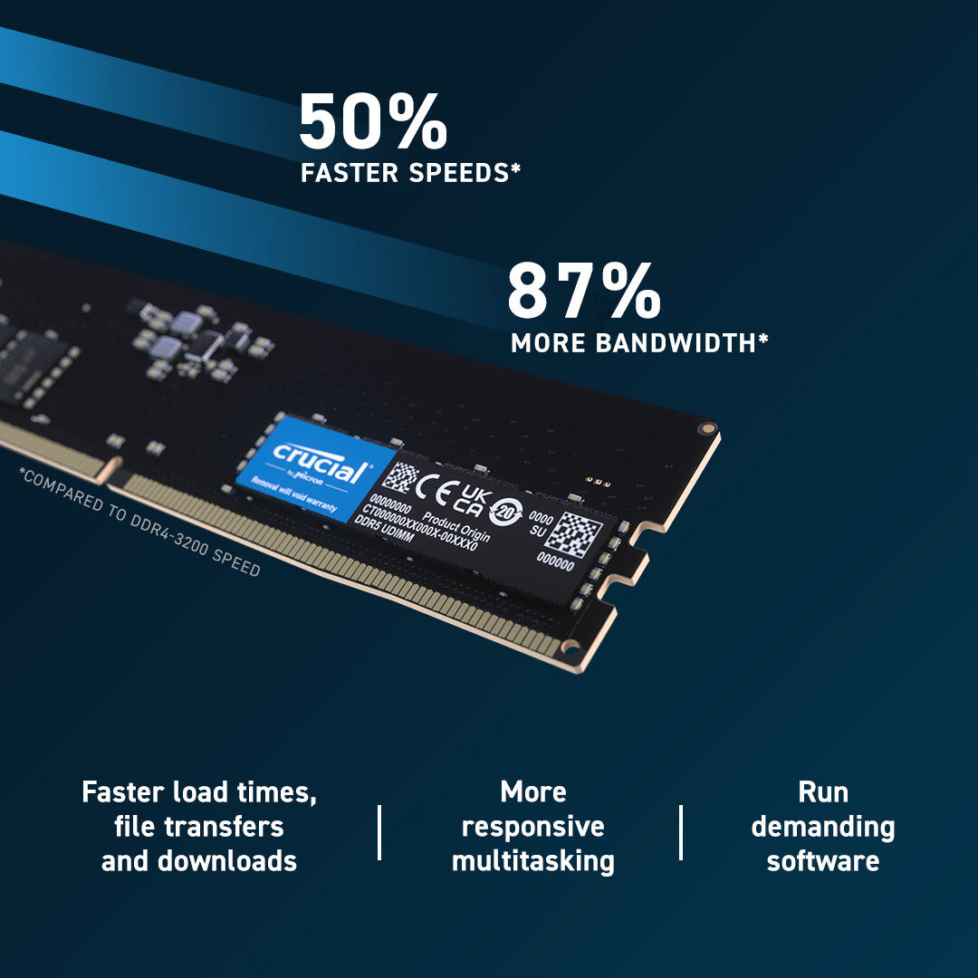 Crucial CT8G56C46U5 memory module 8 GB 1 x 8 GB DDR5 288-pin DIMM ECC