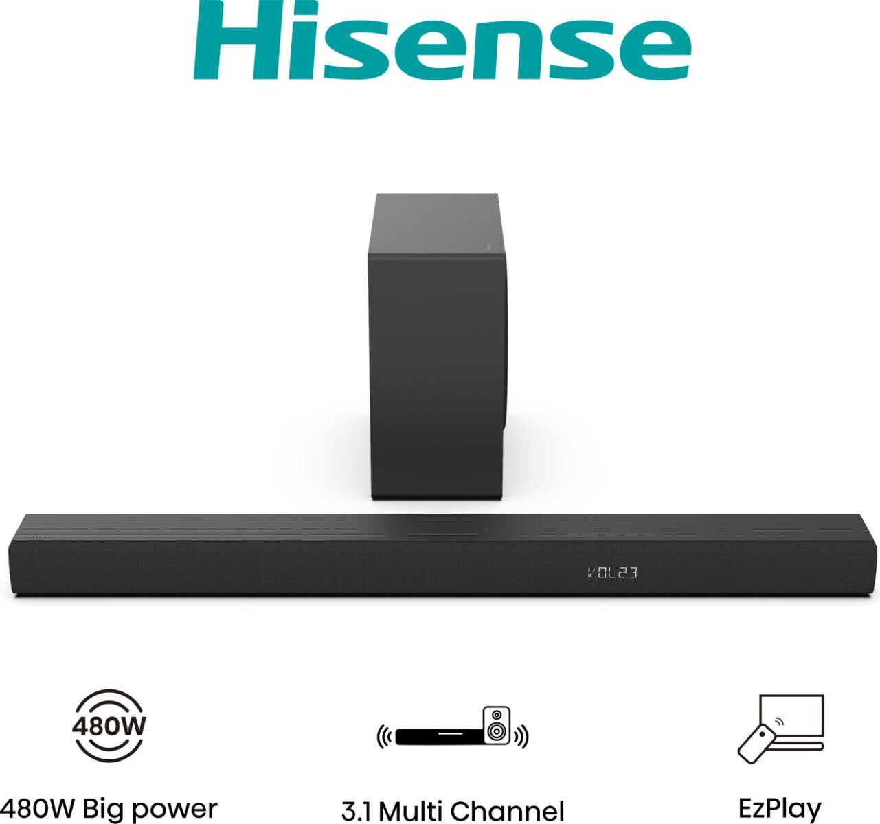 Hisense HS3100 Black 3.1 channels 480 W